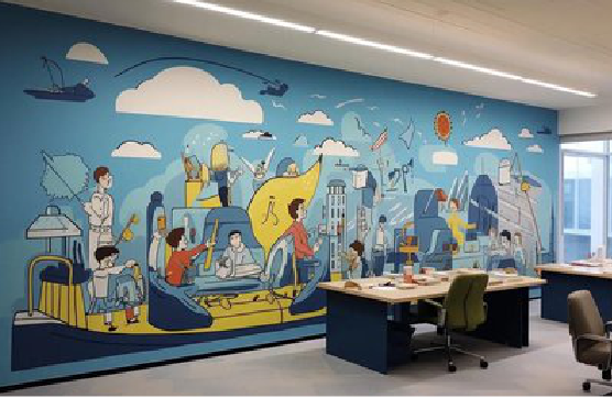 焦作办公室墙绘的特点。